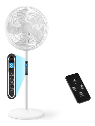 Ventilador De Pedestal 8 Velocidades 112cm Con Pantalla Led