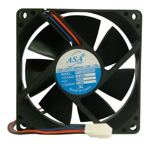 Ventilador Cooler Ventoinha 80x80x25mm 12v