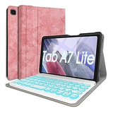 Funda Teclado Wineecy Galaxy Tab A7 Lite 8.7 2021 Rosado