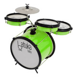 Mini Bateria Infantil Batuka Baby Verde Criança Completa