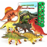 Juguetes De Dinosaurio De Plastico Multicolor Con Libro