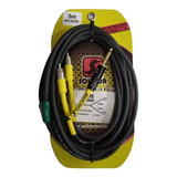 Cable Plástico 2 Plug Rca  A 1 Plug 6.3 De 3 Metros Solcor