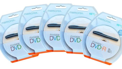 Pack 50 Unidades Dvd-r Memorex 16x Imprimible 4.7gb C/lápiz