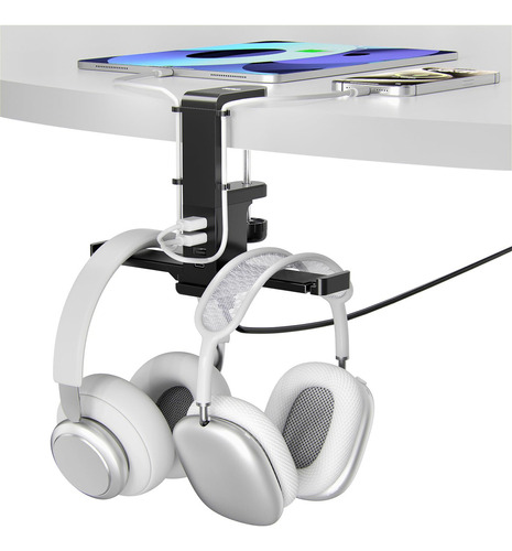 Kdd Soporte Para Auriculares Con Cargador Usb, Soporte Doble