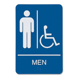 Señal De Plástico Para Baño De Discapacitados -  Men , Azul