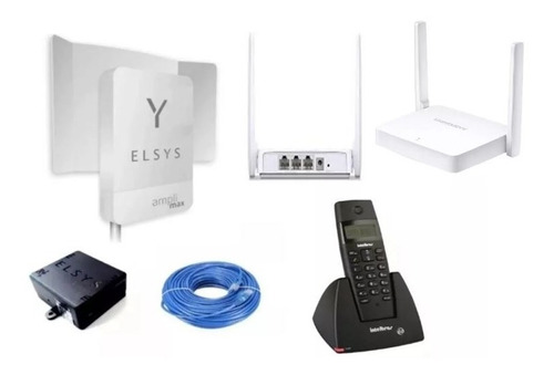 Kit Internet Rural Amplimax4g +tel S/fio Id+roteador+50mcabo