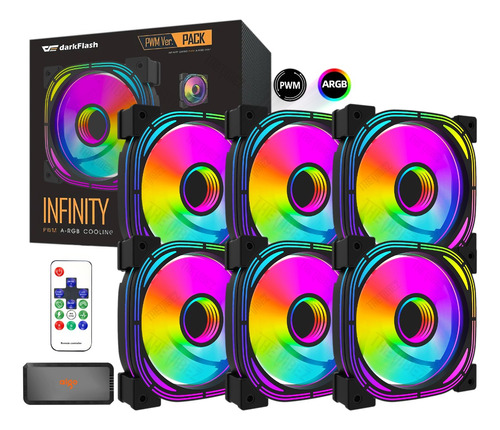 Cooler Aigo Infinity24 Pro Argb + Pwm 6 Fans+controladora+ir