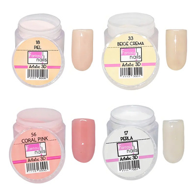 Pack 4 Acrílicos 3D Fantasy Nails 8g Color Gama Make-Up Nail Art | MercadoLibre