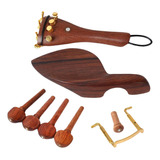 Set De Rosewood 4/4 Violin Parts Chinrest Clavijas De