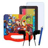 Tablet Nb417 Avengers 4gb 64gb + Fone De Ouvido + Película