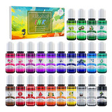 Juego De Tintas De Alcohol, 24 Colores Vibrantes, Tinta...