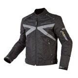 Campera Moto Cordura Nine To One Volt Negro Gris