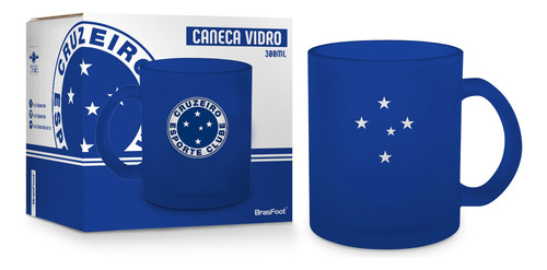 Caneca Vidro Cruzeiro Esporte Clube Copo Diamond Oficial