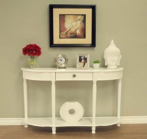 Frenchi Home Furnishing Console Sofa Table Con Cajon Blanco