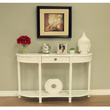 Frenchi Home Furnishing Console Sofa Table Con Cajon Blanco