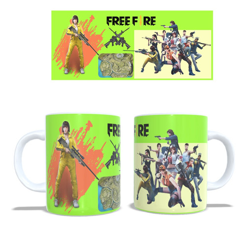 Caneca Personalizada Free Fire M-10 Porcelana 