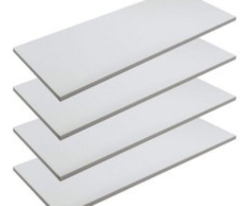 Kit 4 Prateleiras 100x25 Mdf Branco + Suporte Invisível