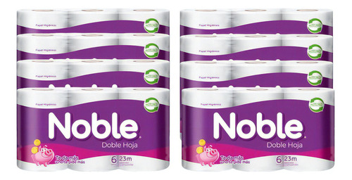 Papel Higiénico Noble - Doble Hoja - 23 Mts. - 48 Rollos