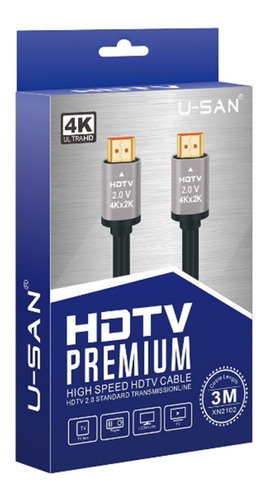 Cable Hdmi 3 Metros 4k Hdtv Premium 2.0