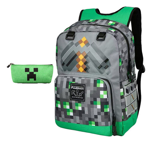 Mochila Escolar Infantil De Grande Capacidade Minecraft, 2