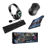 Kit Game 4 Piezas Set K10 Teclado,mouse,diadema,mouse Pad   