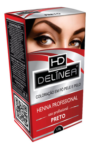 Henna Para Sobrancelhas Delinea Preto 1,25gr