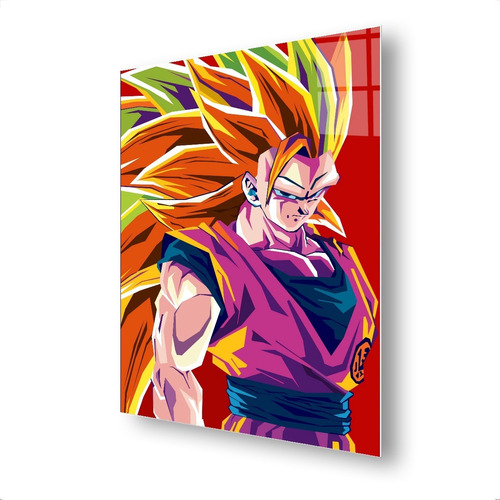 Cuadro Metalico Goku Ssj3 Colorido Anime Arte Aluminio 