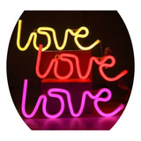 Luminária Parede Placa Neon Love Letreiro Led Decoração Luz