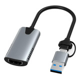 Tarjeta De Captura De Video 4k Hdmi A Usb 3.0/usb C Hd Para