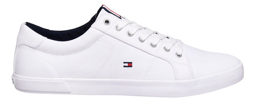 Tenis Tommy Hilfiger Para Hombre Fm0fm01536 Color Blanco Diseño De La Tela Liso Talla 27.5 Mx