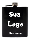 Porta Whisky Cantil Inox 7oz Personalizado Nome Logo Brindes