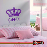 Nombre Corona Vinilos Decorativos  Princesas Reina