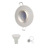 Spot Embutido Redondo Pvc Luz Dicroica Led 7w Completo