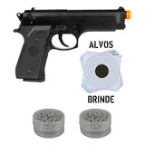 Pistola Pressao Airsoft Spring Kwc M92 + 2x Esferas Alumínio