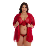 Robe De Tule + Conjunto Lingerie Sexy Plus Size