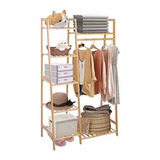 Ufine Bamboo Garment Rack 7-tier Storage Shelves Clothes H