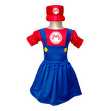 Disfraz De Mario Para Niña, Vestido, Super Mario Cosplay Bros Yoshi Luigi Game Bross Halloween Peach Superheroe Video Juegos Traje Juegos Uniforme.