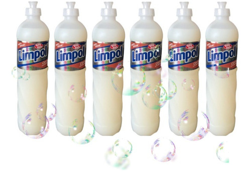 Pack 6 Detergente Limpol Coco Glicerina Anti-odor 500ml Kit