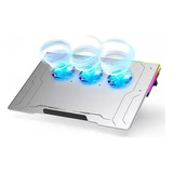 Base Suporte Notebook Alumínio 3 Cooler Fans Rgb Ajustável 