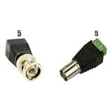 Kit 10 Conector Bnc Borne 5macho +5 Femea Para Cftv Camera