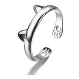 Anillo Ajustable Unitalla Con Orejas Y Patitas De Gato