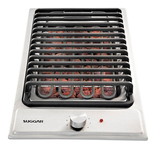 Cooktop Elétrico Inox Barbecue Churrasqueira Com Grelha Cor Cinza 220v