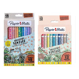 Kit Paper Mate Vintage 12 Marcadores + 15 Lapices De Colores