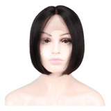 Peluca Natural Cabello Humano Bob Corto Liso 25cm