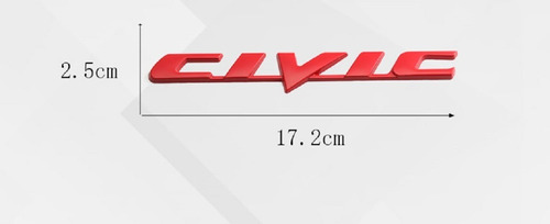 Emblema Honda Civic Emotion Cromado - Negro - Rojo Foto 5
