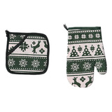 G Conjuntos De Luvas E Porta-panelas De Natal Christmas Knit