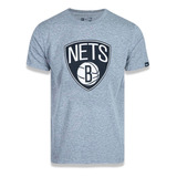 Camiseta New Era Masculina Plus Size Nba Brooklyn Nets Cinza