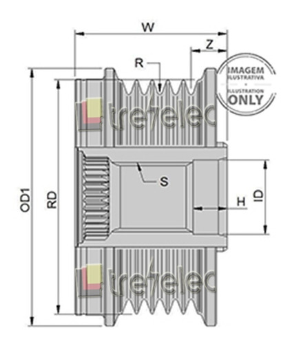 Polea Alternador Para Fiat 500l 500x Doblo Tipo 1.3 6pk 2010 Foto 3