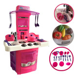 Kit Big Cozinha Infantil Menina Pia Sai Água De Verdade 