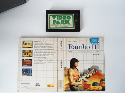Cartucho Master System Rambo 3 ! Capa E Estojo Original 